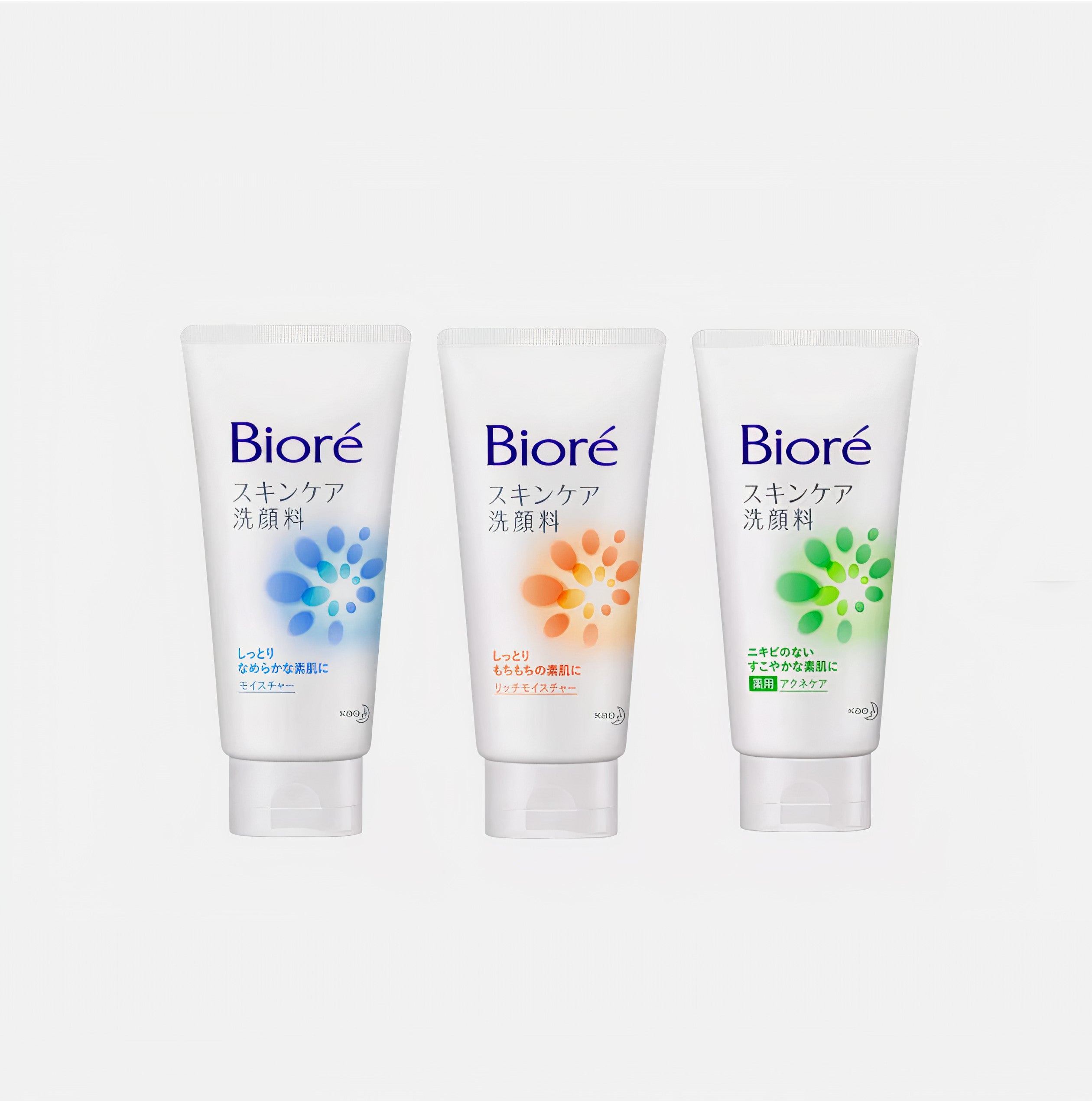 Bioré Face Wash Rich Moisture, Extra Moisture and Acne care čistiace peny 130 g