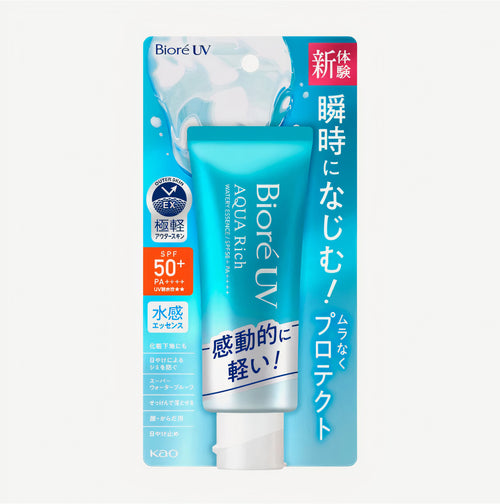 Kao Biore UV Aqua Rich Watery Essence SPF 50+ PA+++ ľahký opaľovací krém s vodnatou textúrou pre ochranu pred UV žiarením, 70 g