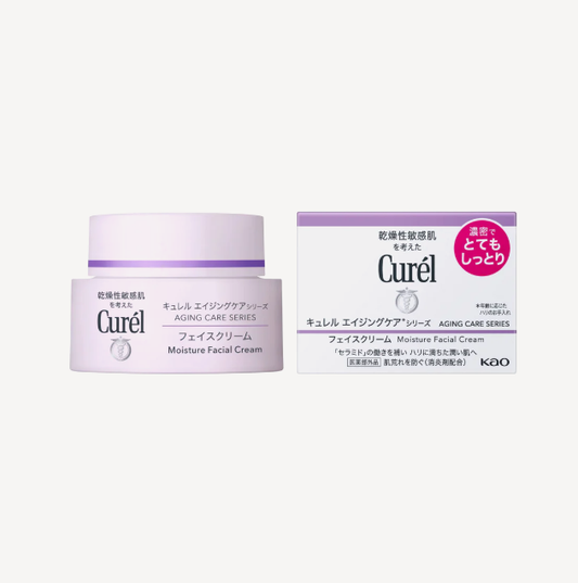 Curel Aging Care Moisture Face Cream - Bohatý hydratačný krém pre suchú a citlivú pleť so známkami starnutia 40g