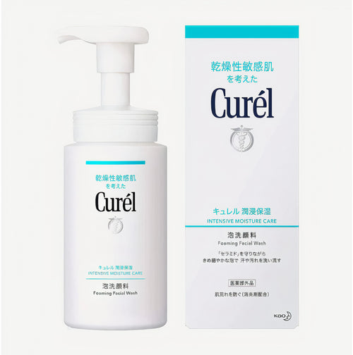 Curel Foaming Face Wash Intensive Moisture Care 150 ml penivý čistiaci gél pre citlivú pleť s intenzívnou hydratáciou