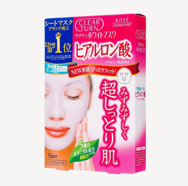 Kose Clear Turn Hyaluronic Acid Beauty Facial Sheet Mask hydratačná pleťová maska