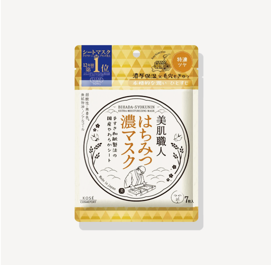 Kose Clear Turn Bihada-Syokunin Beautiful Skin Artisan Mask Extra Moisturizing Honey - Extra hydratačná maska 7ks