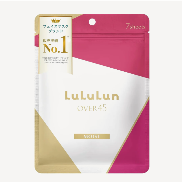 Lululun OVER45 Camellia Pink Moist Face Mask - Spevňujúca a hydratačná pleťová maska 45+ 7ks
