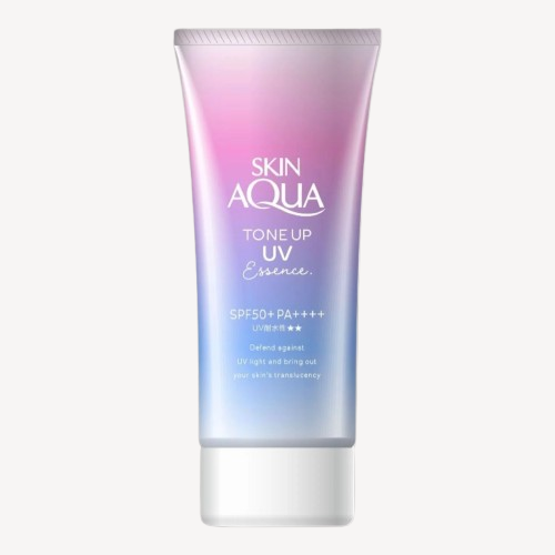 Skin Aqua Tone Up UV Essence SPF 50+ PA++++ Levander - Tónovací levanduľový opaľovací krém  80g